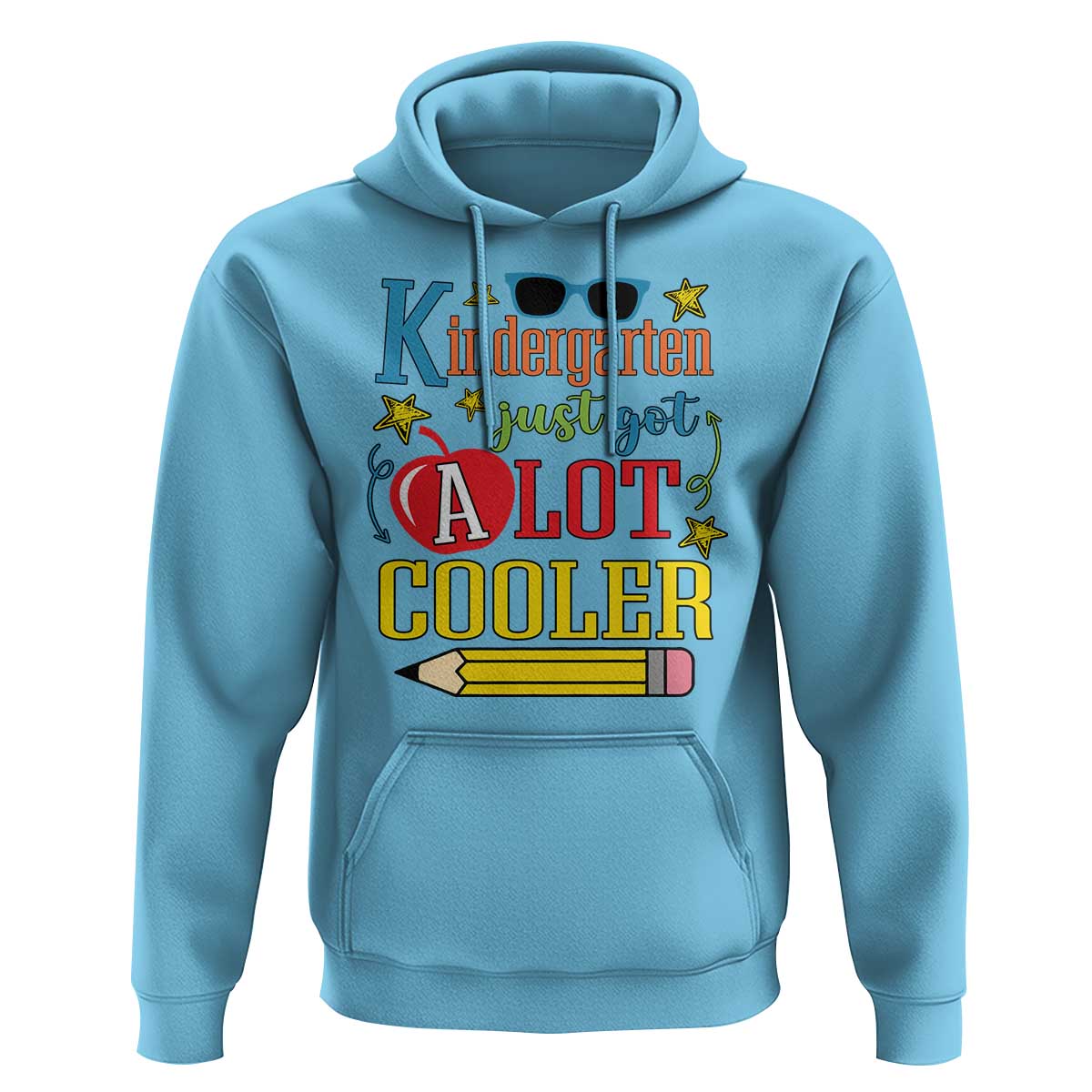 Funny Kindergarten Just Got A Lot Cooler Hoodie First Day Of School Sunglass Red Apple - Wonder Print Shop