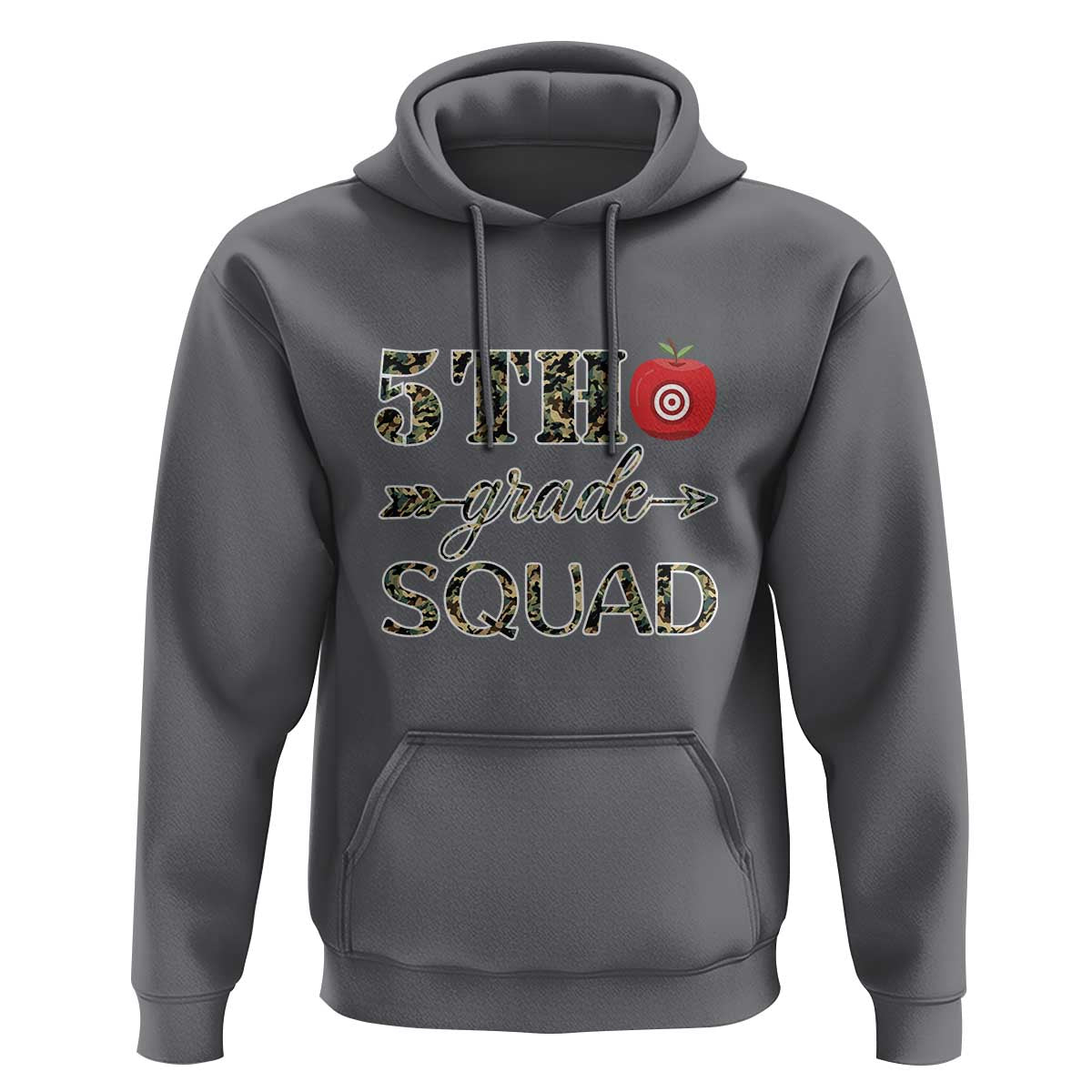 Funny Back To School Hunting Hoodie 5TH Grade Squad Camo Flag Apple Arrow - Wonder Print Shop