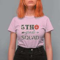 Funny Back To School Hunting T Shirt For Women 5TH Grade Squad Camo Flag Apple Arrow - Wonder Print Shop