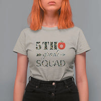 Funny Back To School Hunting T Shirt For Women 5TH Grade Squad Camo Flag Apple Arrow - Wonder Print Shop