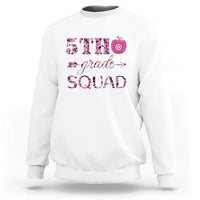 Funny Back To School Hunting Sweatshirt 5TH Grade Squad Pink Camo Flag Apple Arrow - Wonder Print Shop