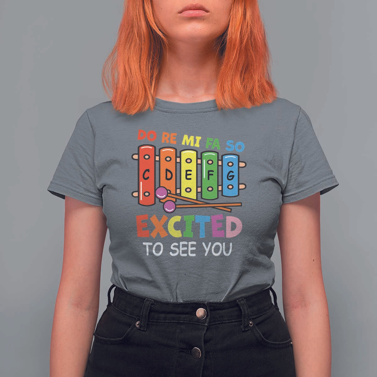 Music Teacher T Shirt For Women Do Re Mi Fa So Excited To See You Back To School - Wonder Print Shop