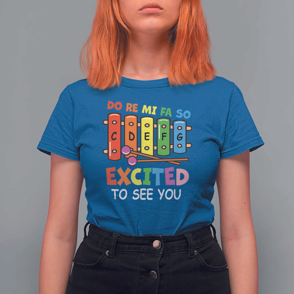 Music Teacher T Shirt For Women Do Re Mi Fa So Excited To See You Back To School - Wonder Print Shop