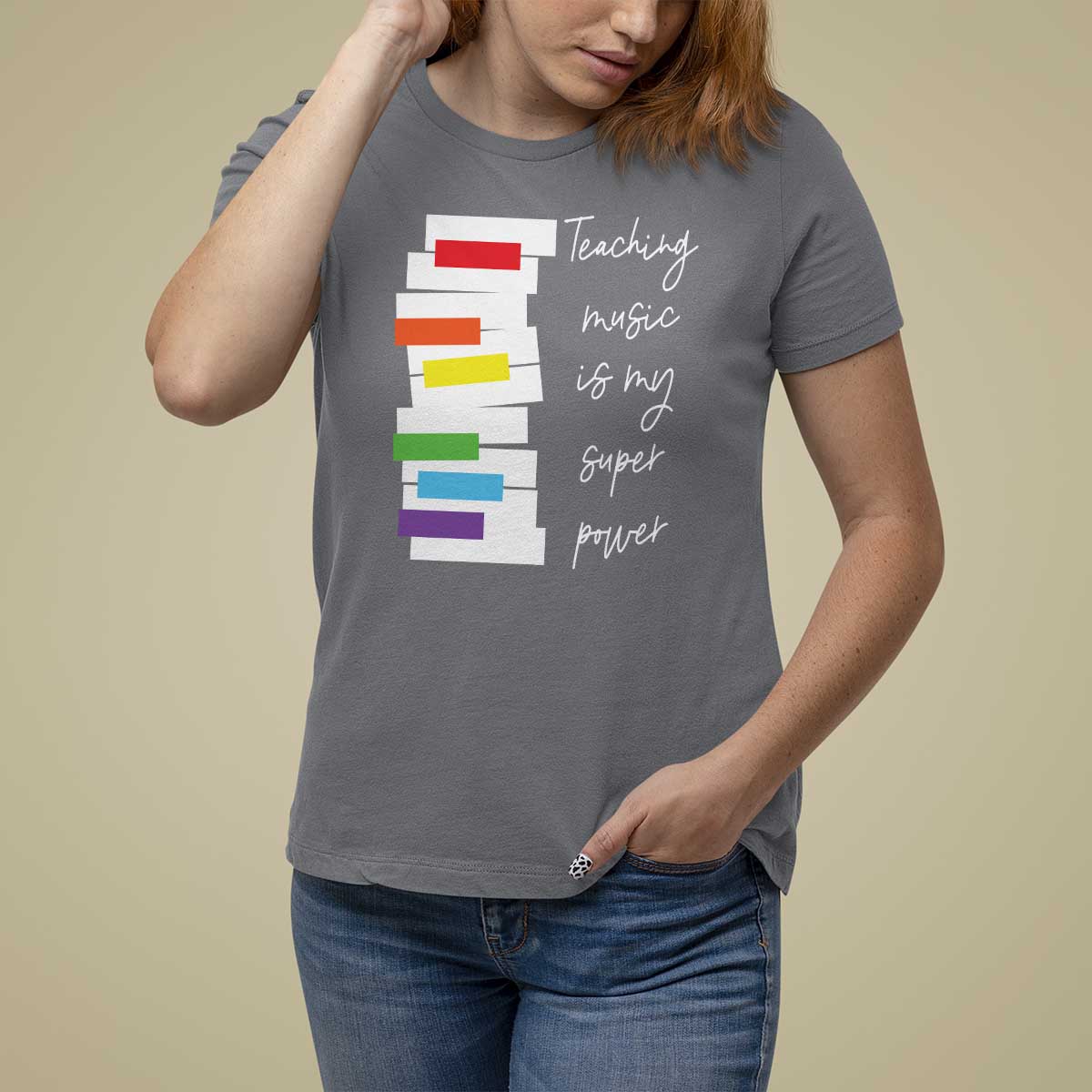 Music Teacher T Shirt For Women Teaching Music Is My Superpower - Wonder Print Shop