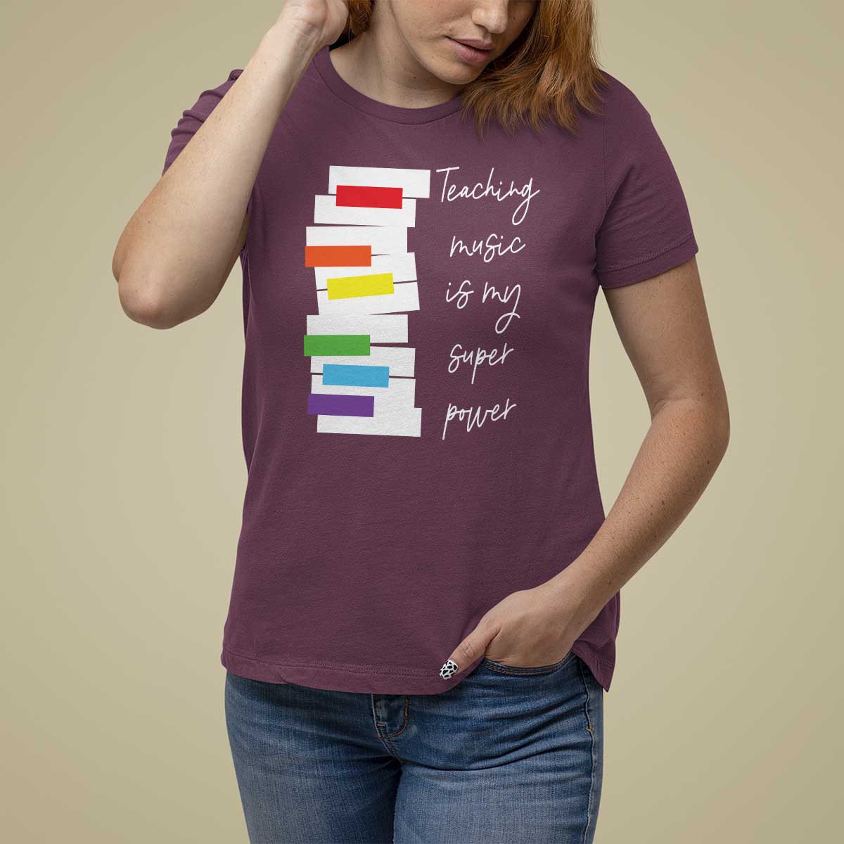 Music Teacher T Shirt For Women Teaching Music Is My Superpower - Wonder Print Shop