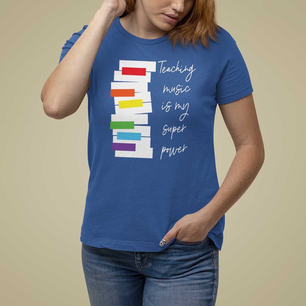 Music Teacher T Shirt For Women Teaching Music Is My Superpower - Wonder Print Shop