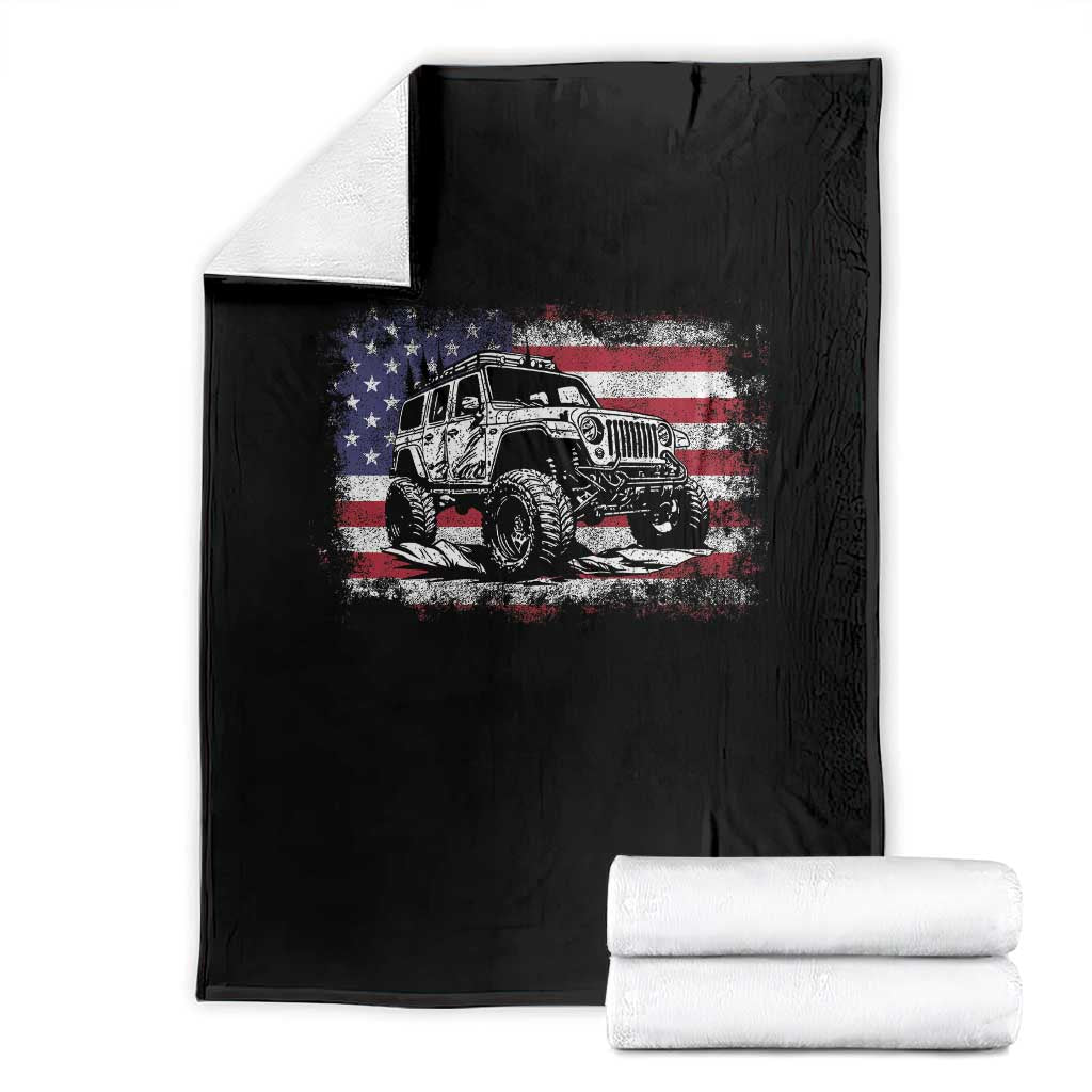 American Flag UTV Side By Side SXS Off Road Car Throw Blanket - Wonder Print Shop