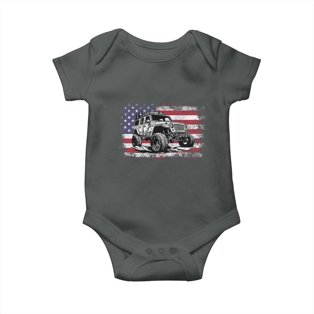 American Flag UTV Side By Side SXS Off Road Car Baby Onesie - Wonder Print Shop