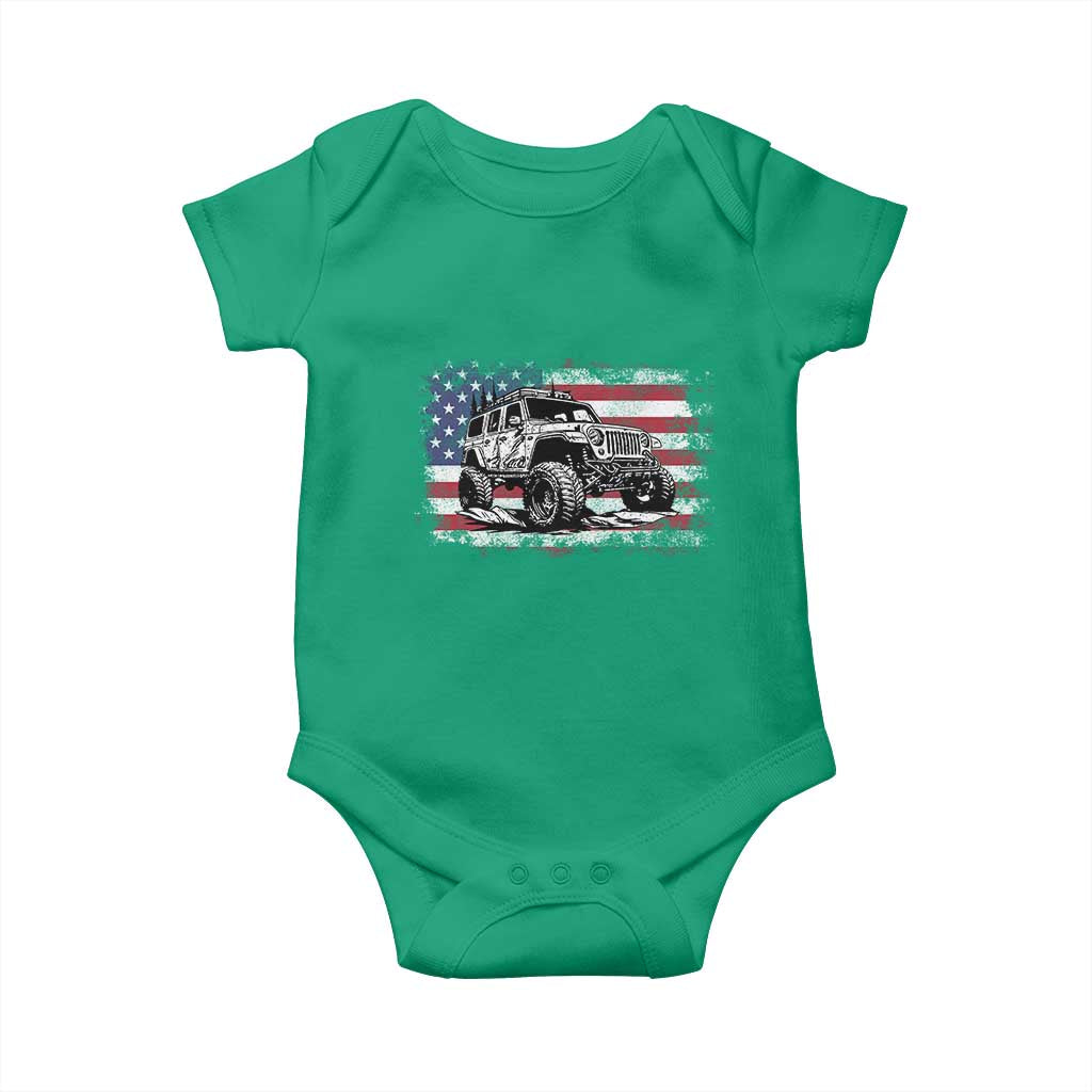 American Flag UTV Side By Side SXS Off Road Car Baby Onesie - Wonder Print Shop