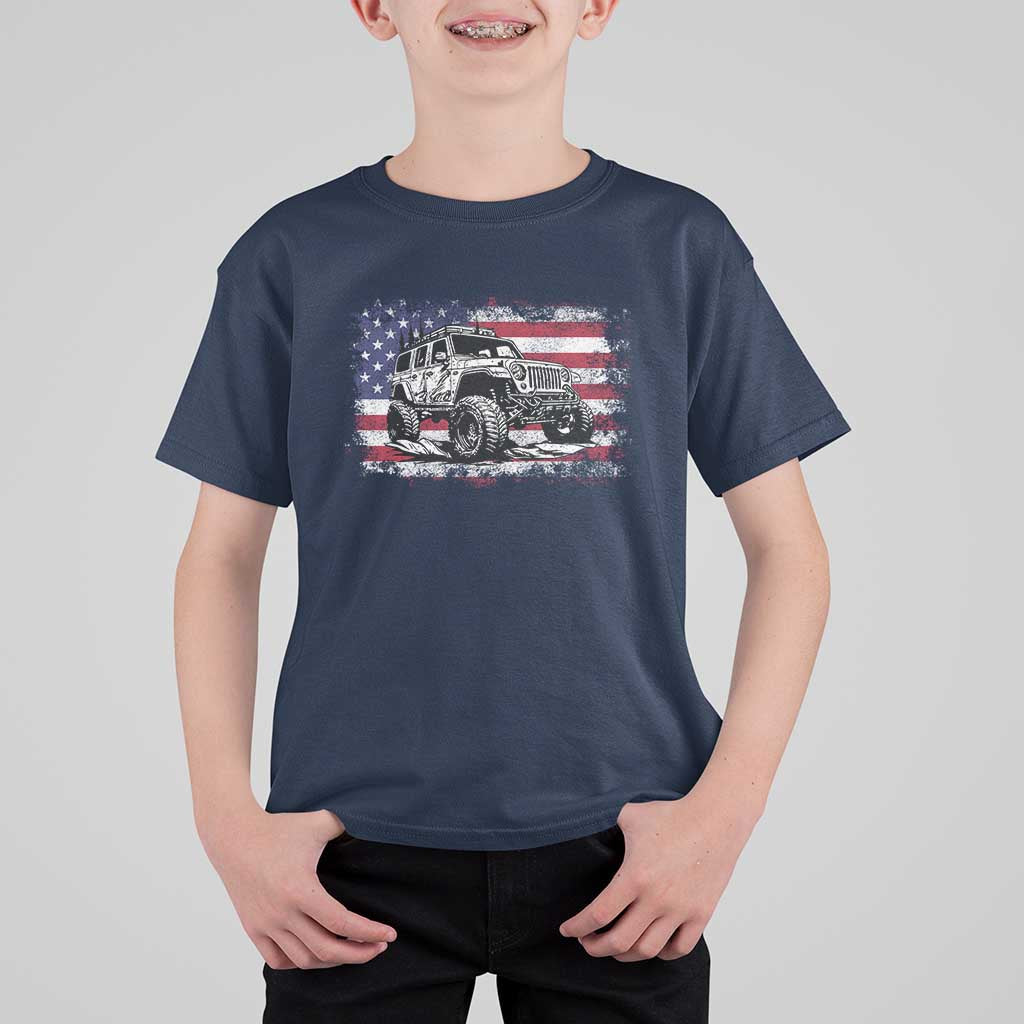 American Flag UTV Side By Side SXS Off Road Car T Shirt For Kid - Wonder Print Shop