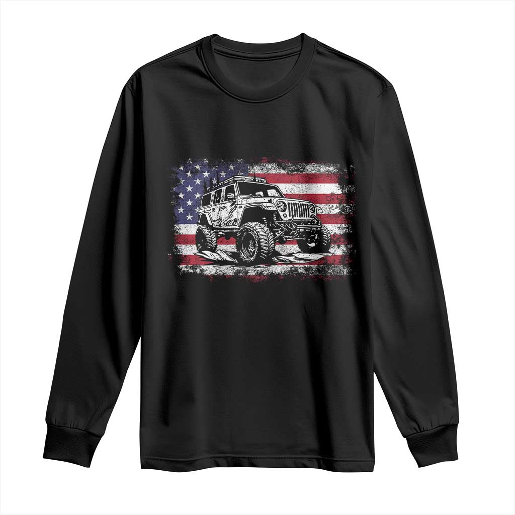 American Flag UTV Side By Side SXS Off Road Car Long Sleeve Shirt - Wonder Print Shop