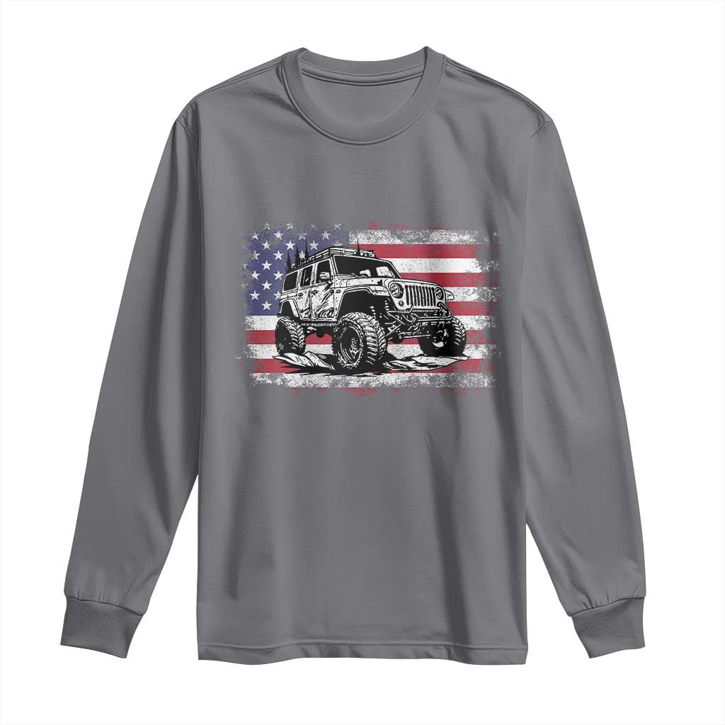 American Flag UTV Side By Side SXS Off Road Car Long Sleeve Shirt - Wonder Print Shop