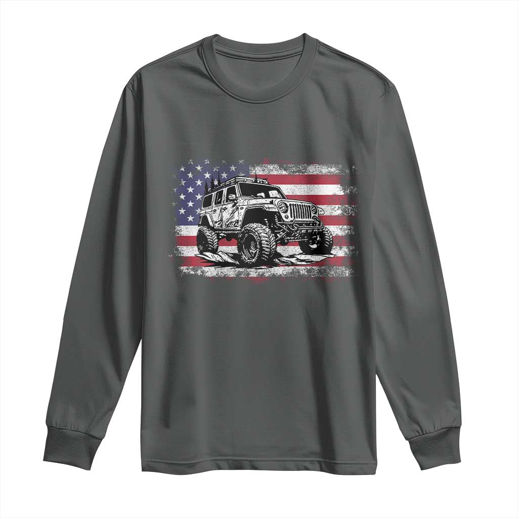 American Flag UTV Side By Side SXS Off Road Car Long Sleeve Shirt - Wonder Print Shop