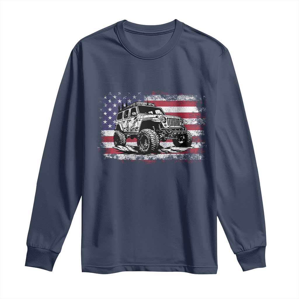 American Flag UTV Side By Side SXS Off Road Car Long Sleeve Shirt - Wonder Print Shop