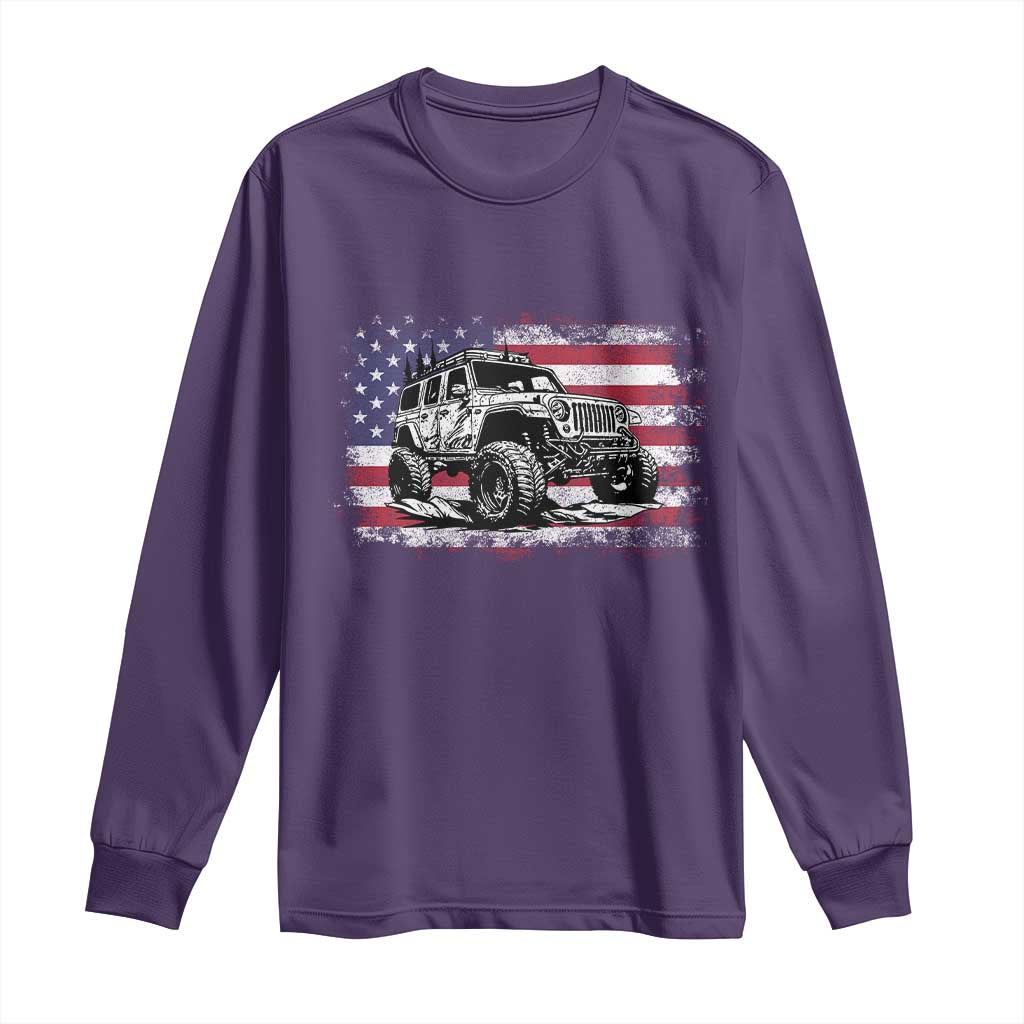 American Flag UTV Side By Side SXS Off Road Car Long Sleeve Shirt - Wonder Print Shop