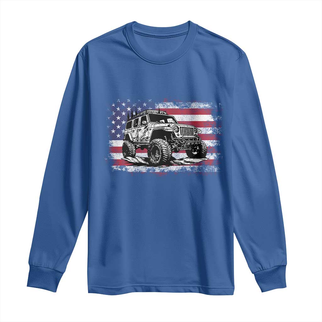 American Flag UTV Side By Side SXS Off Road Car Long Sleeve Shirt - Wonder Print Shop