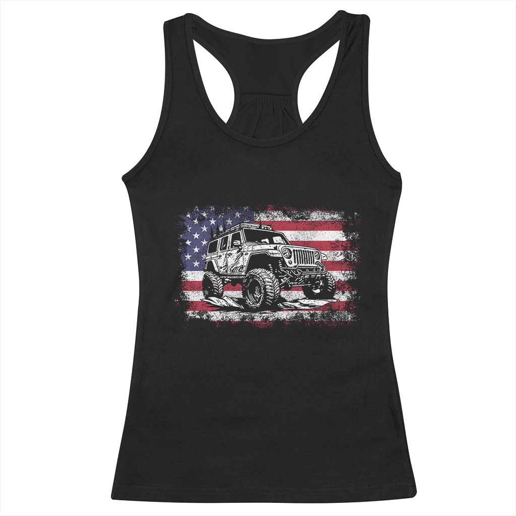 American Flag UTV Side By Side SXS Off Road Car Racerback Tank Top - Wonder Print Shop