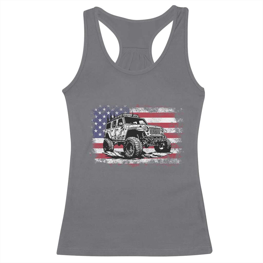 American Flag UTV Side By Side SXS Off Road Car Racerback Tank Top - Wonder Print Shop