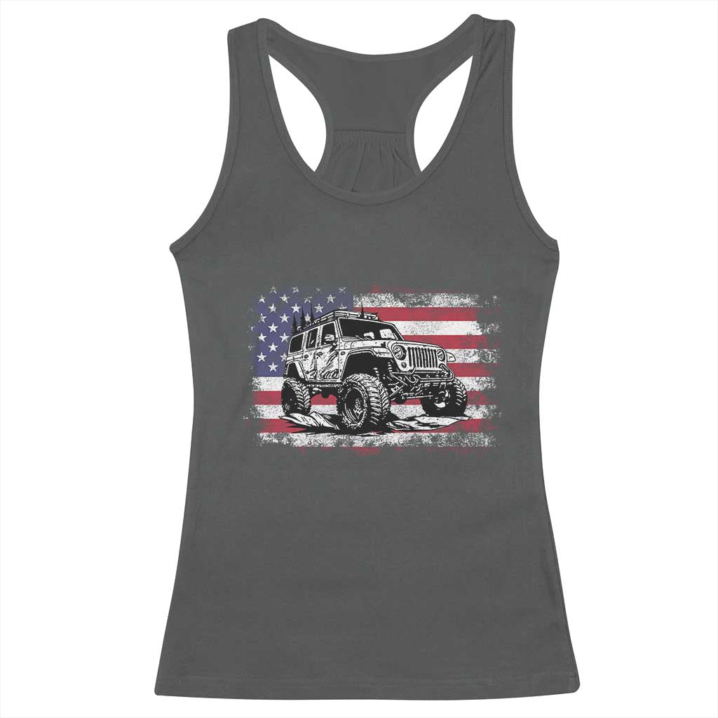American Flag UTV Side By Side SXS Off Road Car Racerback Tank Top - Wonder Print Shop