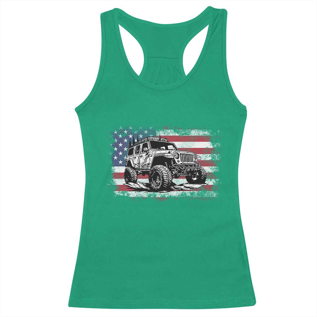 American Flag UTV Side By Side SXS Off Road Car Racerback Tank Top - Wonder Print Shop