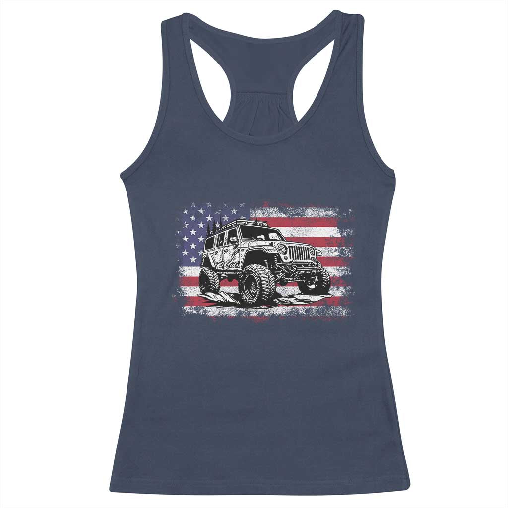 American Flag UTV Side By Side SXS Off Road Car Racerback Tank Top - Wonder Print Shop
