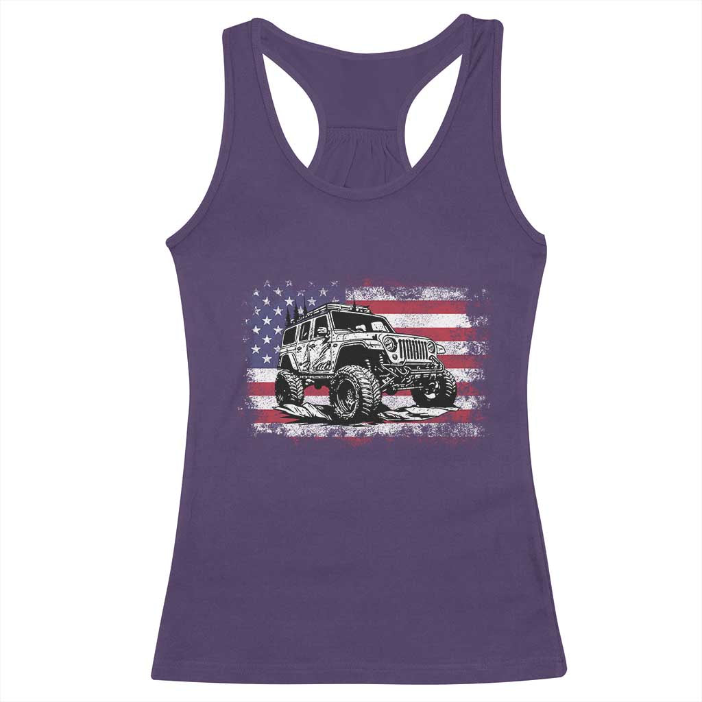 American Flag UTV Side By Side SXS Off Road Car Racerback Tank Top - Wonder Print Shop