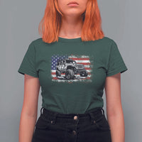 American Flag UTV Side By Side SXS Off Road Car T Shirt For Women - Wonder Print Shop