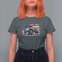 American Flag UTV Side By Side SXS Off Road Car T Shirt For Women - Wonder Print Shop
