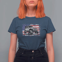 American Flag UTV Side By Side SXS Off Road Car T Shirt For Women - Wonder Print Shop