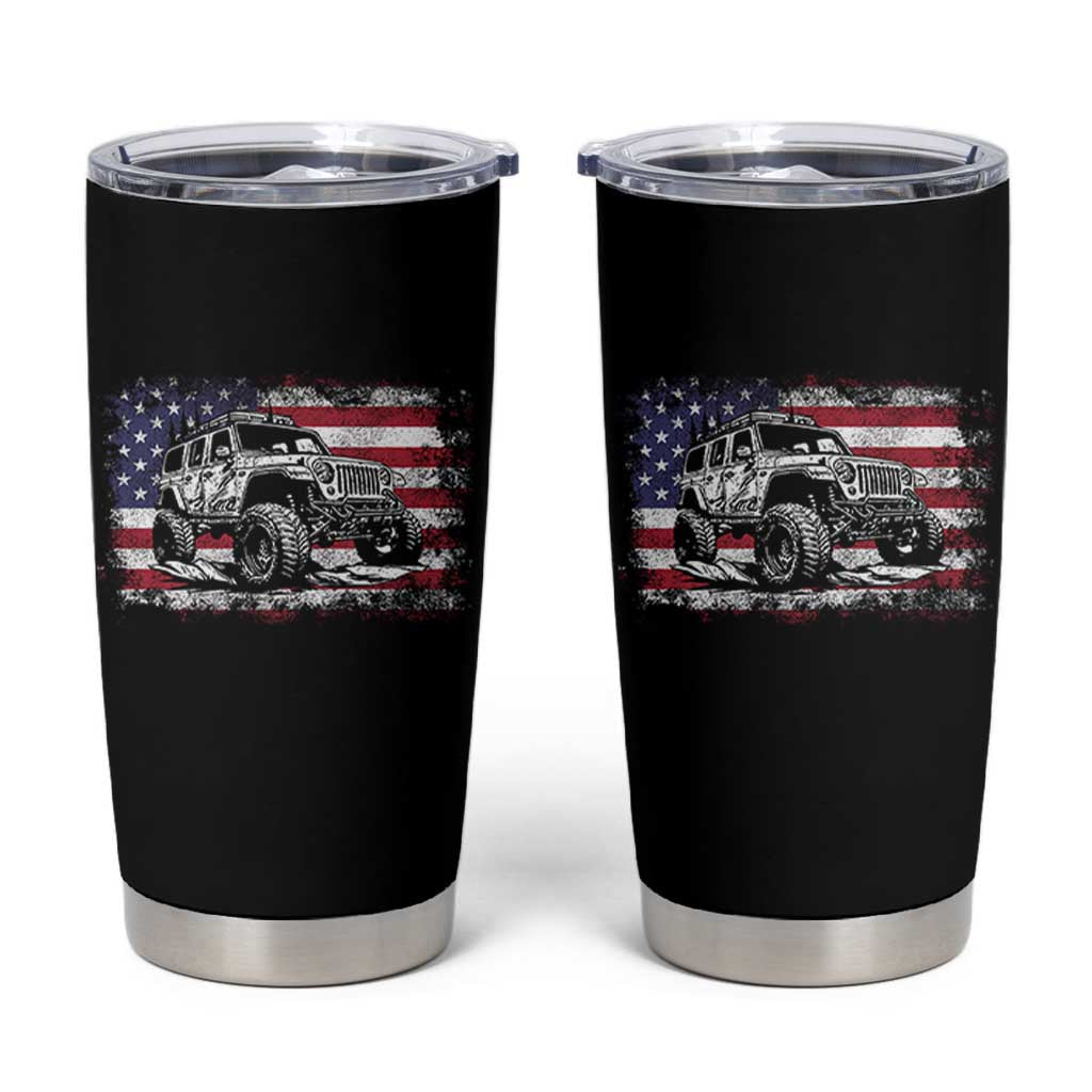 American Flag UTV Side By Side SXS Off Road Car Tumbler Cup - Wonder Print Shop