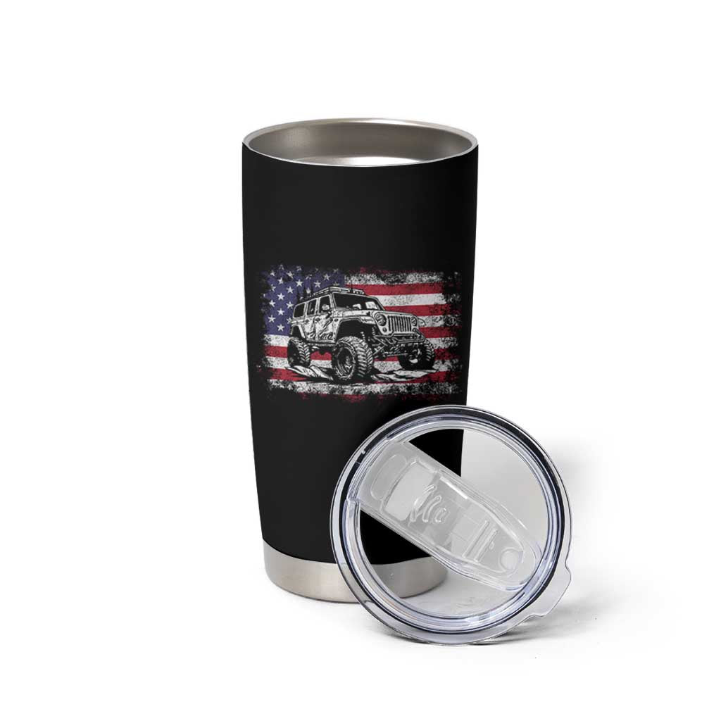 American Flag UTV Side By Side SXS Off Road Car Tumbler Cup - Wonder Print Shop