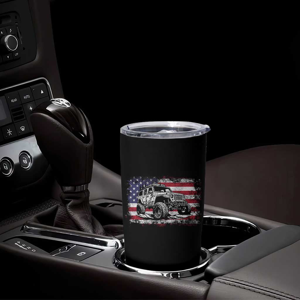 American Flag UTV Side By Side SXS Off Road Car Tumbler Cup - Wonder Print Shop
