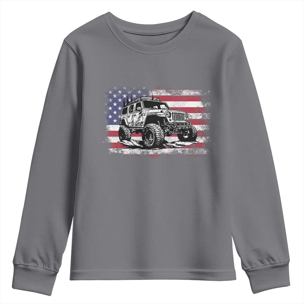 American Flag UTV Side By Side SXS Off Road Car Youth Sweatshirt - Wonder Print Shop