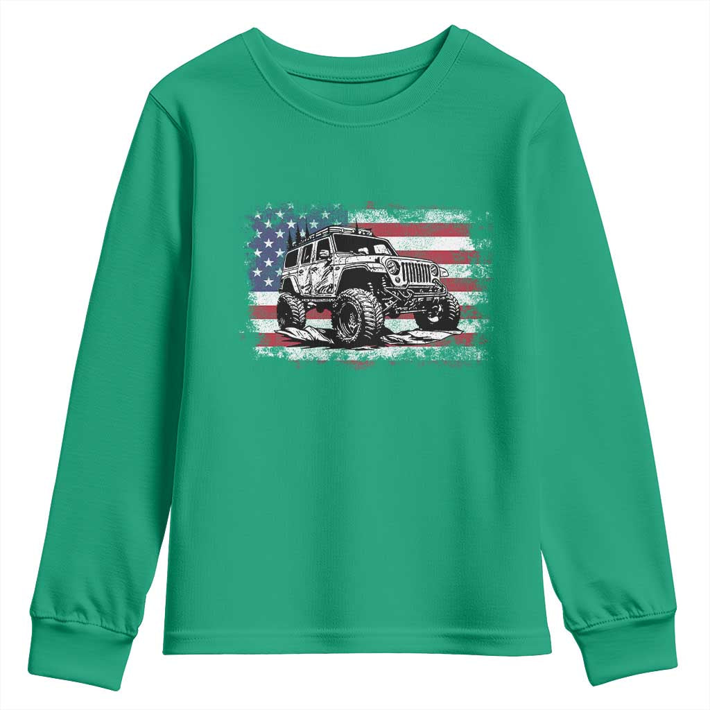 American Flag UTV Side By Side SXS Off Road Car Youth Sweatshirt - Wonder Print Shop