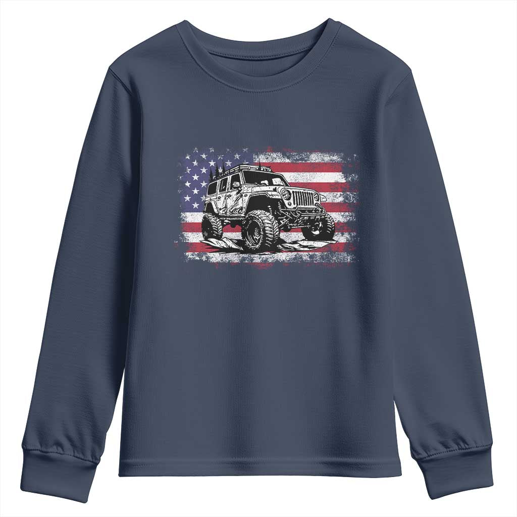 American Flag UTV Side By Side SXS Off Road Car Youth Sweatshirt - Wonder Print Shop