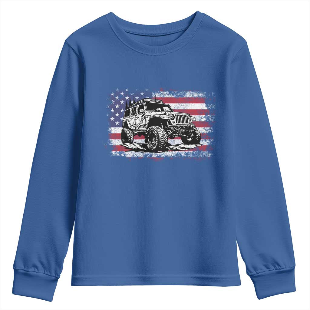 American Flag UTV Side By Side SXS Off Road Car Youth Sweatshirt - Wonder Print Shop