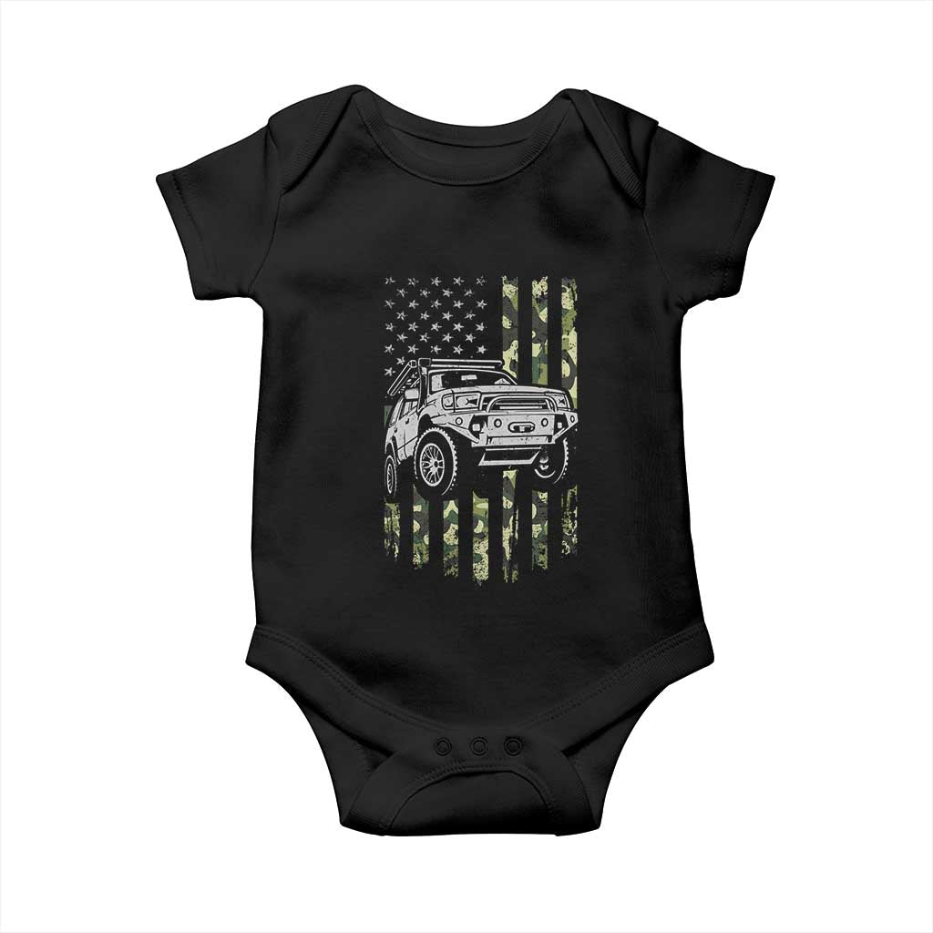 Camouflage American Flag UTV Side By Side SXS Off Road Car Baby Onesie - Wonder Print Shop