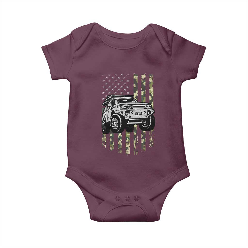 Camouflage American Flag UTV Side By Side SXS Off Road Car Baby Onesie - Wonder Print Shop