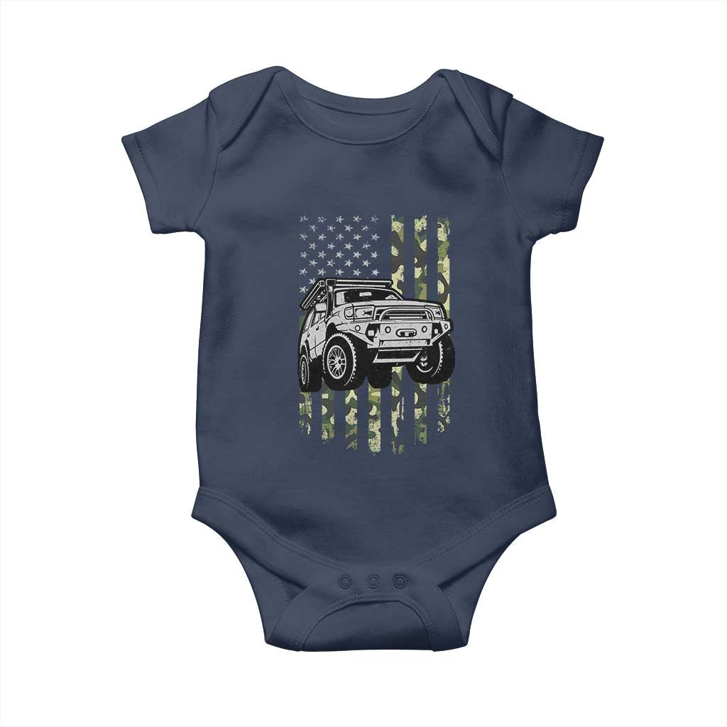 Camouflage American Flag UTV Side By Side SXS Off Road Car Baby Onesie - Wonder Print Shop
