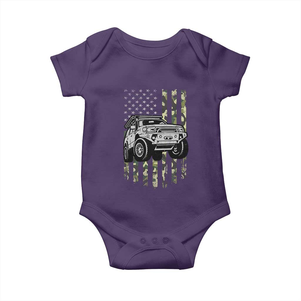 Camouflage American Flag UTV Side By Side SXS Off Road Car Baby Onesie - Wonder Print Shop