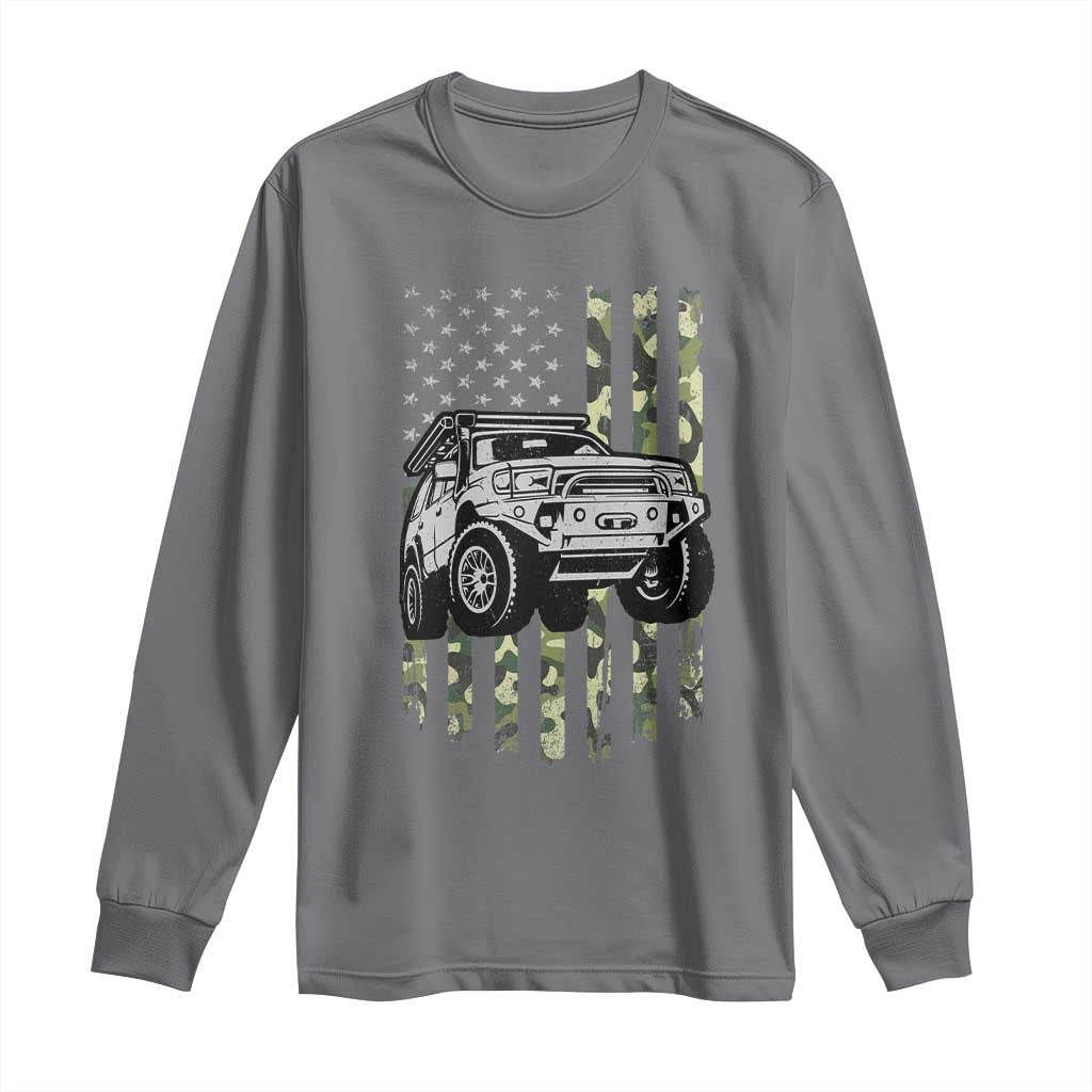 Camouflage American Flag UTV Side By Side SXS Off Road Car Long Sleeve Shirt - Wonder Print Shop