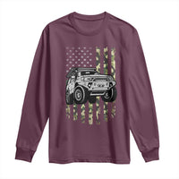 Camouflage American Flag UTV Side By Side SXS Off Road Car Long Sleeve Shirt - Wonder Print Shop