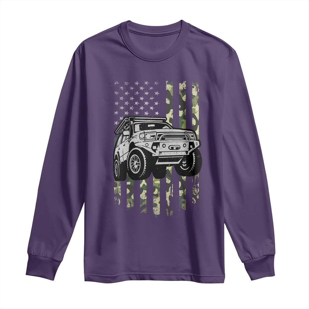 Camouflage American Flag UTV Side By Side SXS Off Road Car Long Sleeve Shirt - Wonder Print Shop
