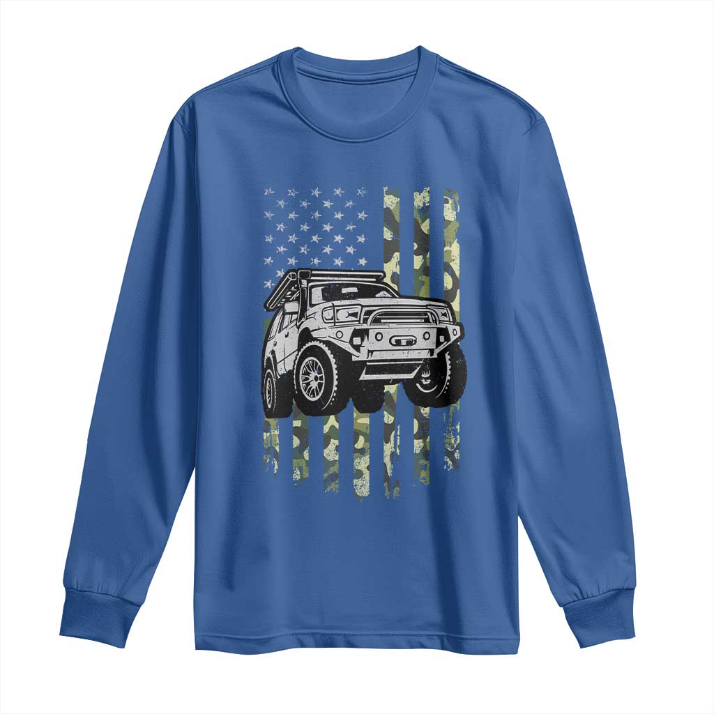 Camouflage American Flag UTV Side By Side SXS Off Road Car Long Sleeve Shirt - Wonder Print Shop
