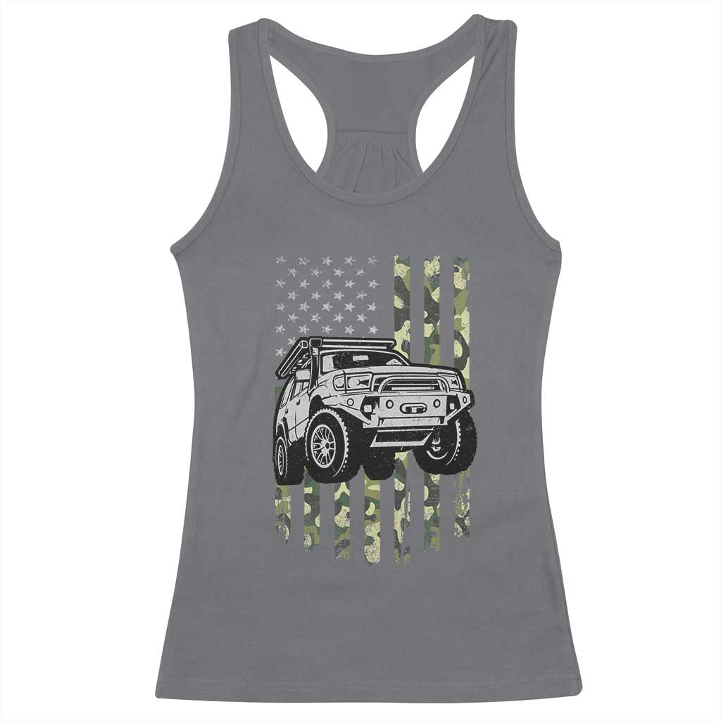 Camouflage American Flag UTV Side By Side SXS Off Road Car Racerback Tank Top - Wonder Print Shop