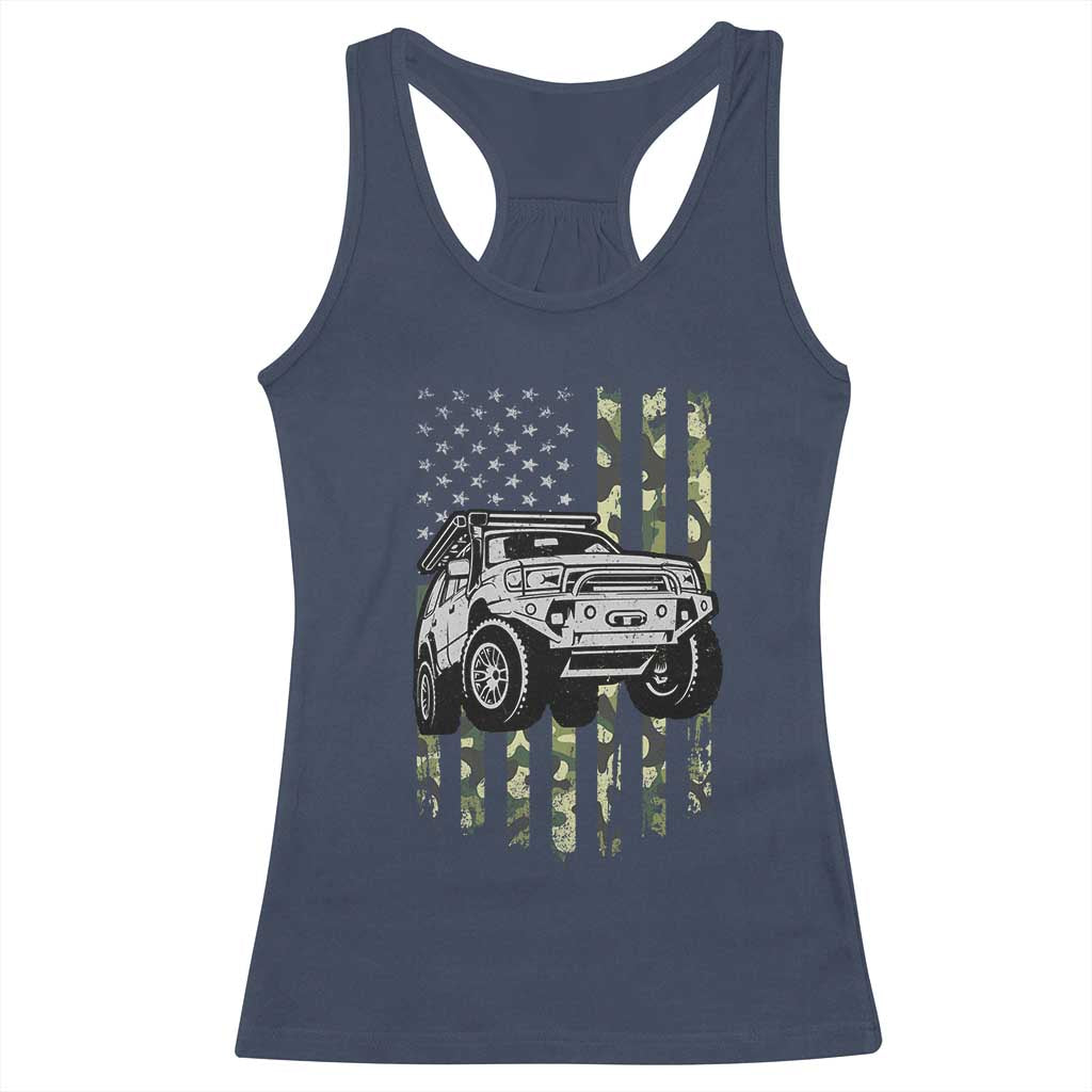 Camouflage American Flag UTV Side By Side SXS Off Road Car Racerback Tank Top - Wonder Print Shop