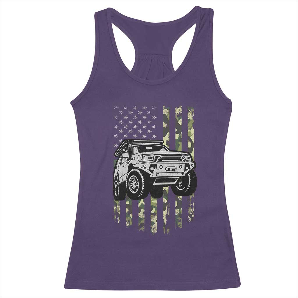 Camouflage American Flag UTV Side By Side SXS Off Road Car Racerback Tank Top - Wonder Print Shop