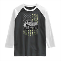 Camouflage American Flag UTV Side By Side SXS Off Road Car Raglan Shirt - Wonder Print Shop