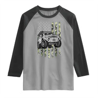 Camouflage American Flag UTV Side By Side SXS Off Road Car Raglan Shirt - Wonder Print Shop