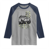 Camouflage American Flag UTV Side By Side SXS Off Road Car Raglan Shirt - Wonder Print Shop